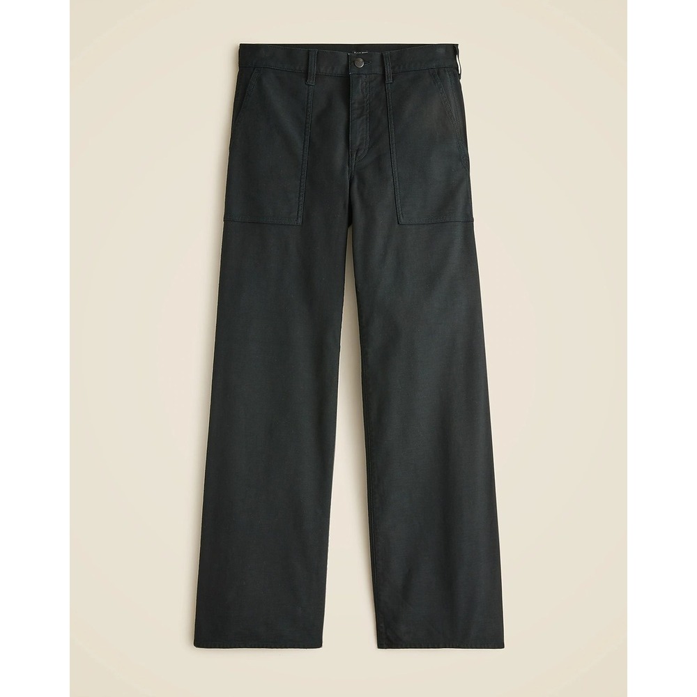 J.Crew Point Sur Black Wide Leg Utility Patch Pocket Pants us 14  Size 32